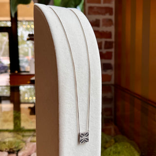 JOHN HARDY Sterling Silver Black Sapphire Square Pendant Necklace