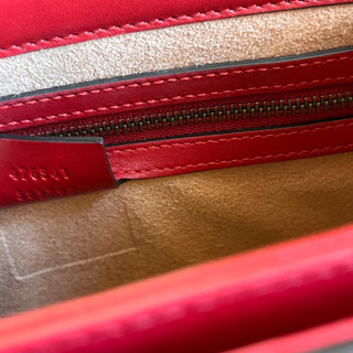 GUCCI Sylvie Web Queen Margaret Small Calfskin Top Handle Bag