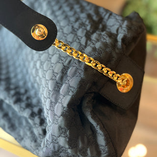 GUCCI Black Embroidered GG Sling Bag