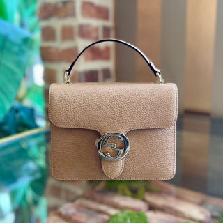 GUCCI Beige GG Dollar Calf Crossbody Small
