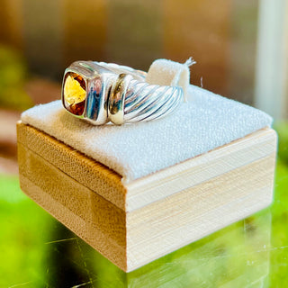 DAVID YURMAN 925 Sterling Silver Citrine Noblesse Cocktail Ring SZ6