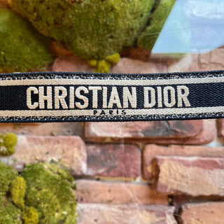 DIOR Blue Embroidered Christian Dior Paris Bag Strap