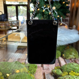 CHANEL Patent CC O-Phone Holder Bag