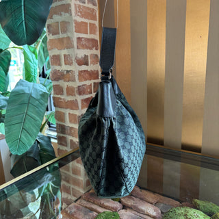 GUCCI GG Green Canvas Hobo
