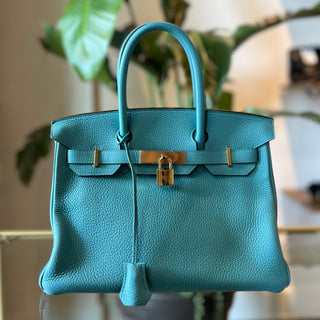 HERMES Bleu Paon Togo Birkin 30