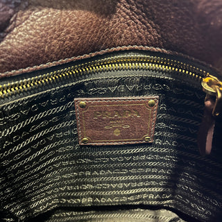 PRADA Zebra Brown Pony Hair Fringe Crossbody