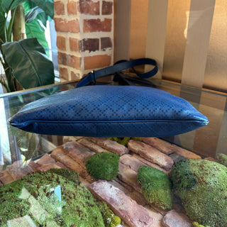 GUCCI Blue Diamante Leather Messenger Bag