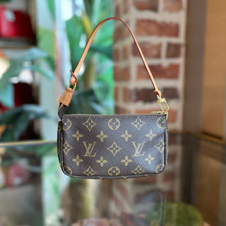 LOUIS VUITTON Pochette Accessories Vintage Brown Monogram Canvas Shoulder Bag