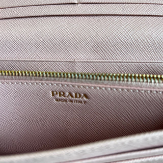 PRADA Pink Saffiano Leather Wallet