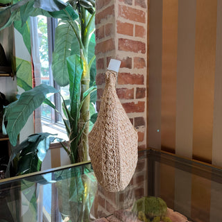 CELINE Classic Panier Natural White Raffia and Calfskin Hobo Bag