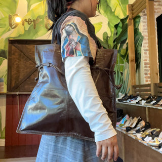 BOTTEGA VENETA Vintage Brown Leather Square Tote