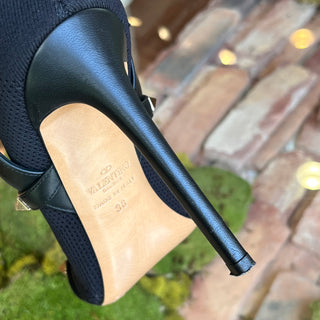 VALENTINO Rockstud Mesh Caged Knit Booties SZ 38(38US)