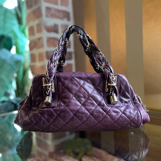 CHANEL Lady Braid Purple Lambskin Bowler Bag ADI1180
