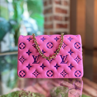 LOUIS VUITTON Pink Monogram Embossed Coussins Pochette