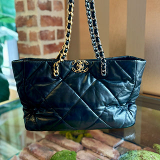 CHANEL 19 Black Quilted Tote Bag