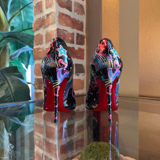 LOUBOUTIN Hot Chick Starlight Patent Leather Pumps SZ 35 (US 5)