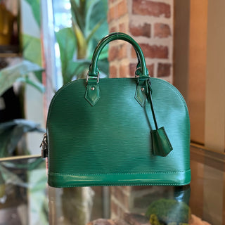 LOUIS VUITTON Alma PM Green Epi Leather Top Handle Bag