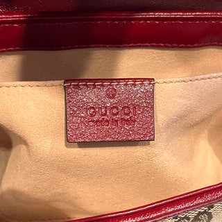 GUCCI GG Marmont Diagonal Quilted GG Canvas Flap Crossbody Bag