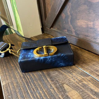 CHRISTIAN DIOR Montaigne 30 Tie-Dye Blue Micro Leather Crossbody Bag