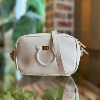 SALVATORE FERRAGAMO Gancio City Light Pink Double Zip Crossbody