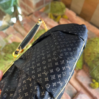 LOUIS VUITTON Aumonière Mini Lin Black Satin Evening Bag