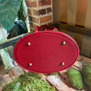 LOUIS VUITTON Vintage Red Epi Leather Bucket Bag
