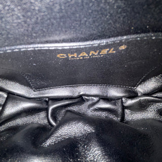 CHANEL Black Shiny Lambskin Quilted Belt Bag