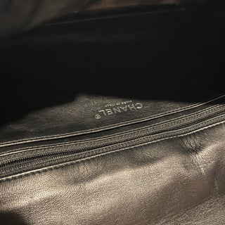 CHANEL Single Flap Black Patent Leather Shoulder Bag