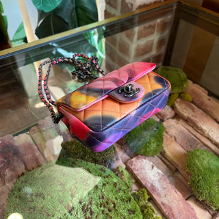 CHANEL Flower Power Extra Mini Quilted Lambskin Flap Shoulder Bag