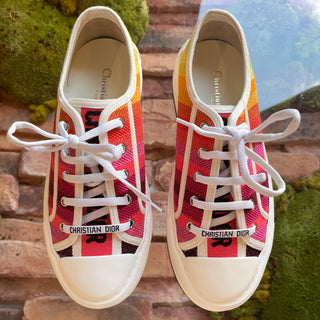 Dior Walk'N'Dior Low Top Multicolor Cotton Sneakers CL SZ 38 (US 8)