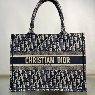 DIOR Book Medium Blue Oblique Cavas Tote