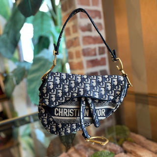 CHRISTIAN DIOR Saddle Dior Oblique Embroidery Shoulder Bag