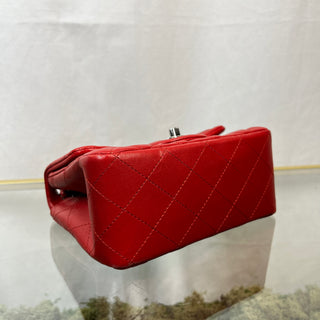 CHANEL Flap Mini Red Lambskin Quilted Shoulder Bag