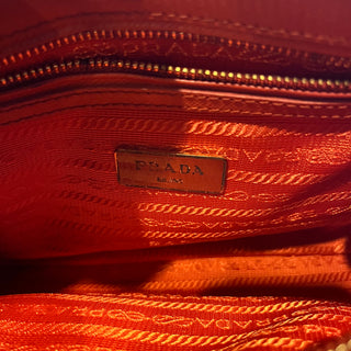 PRADA Promenade Orange Saffiano Lux Dome Top Handle