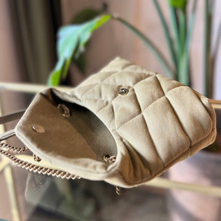 SAINT LAURENT Loulou Puffer Mini Quilted Canvas Shoulder Bag