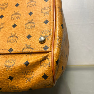 MCM Cognac Visetos Monogram Canvas Duffle Bag