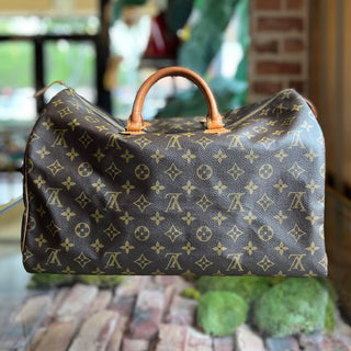 LOUIS VUITTON Speedy 40 Brown Monogram Canvas Vintage Satchel Bag