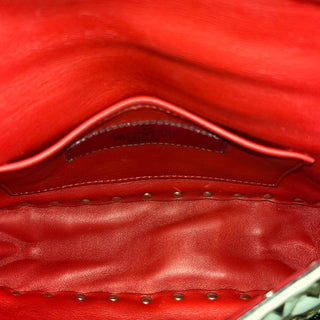 VALENTINO Embroidered Sequin Linen Canvas Rockstud Crossbody