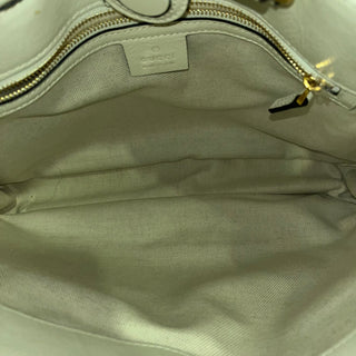 GUCCI Horsebit 1955 Medium White Leather Tote Bag