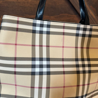 BURBERRY Nova Check Coated Canvas Small Tote