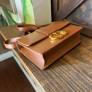 CHRISTIAN DIOR Montaigne 30 Flap Brown Calfskin Leather Shoulder Bag