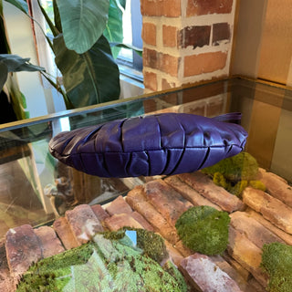CHRISITAN DIOR Purple Plisse Lambskin Leather Clutch