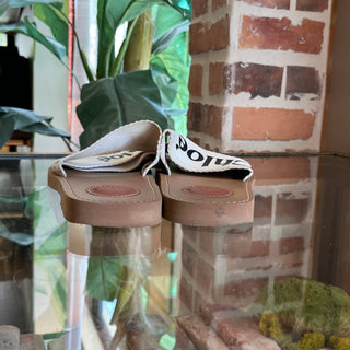 CHLOE Woody White Linen Sandals SZ37(7US)