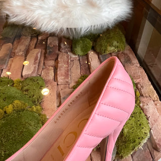 GUCCI Charlotte Pink Chevron Pumps Heels Sz 39.5(39.5US)