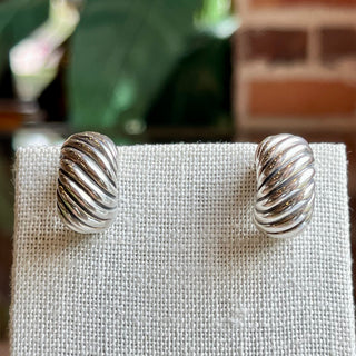 DAVID YURMAN 925 Sterling Silver Huggie Cable Earrings