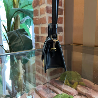 JACQUEMUS Le Bambino Mini Black Smooth Calfskin Leather Top Handle Bag