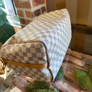 LOUIS VUITTON Speedy Bandouliere 35 Damier Azur Canvas Satchel