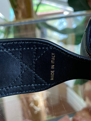 CHRISTIAN DIOR Lambskin Cannage Shoulder Strap Black