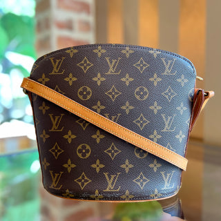 LOUIS VUITTON Drouot Brown Monogram Canvas Shoulder Bag