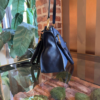 CHLOE Marcie Medium Royal Navy Calfskin Leather Shoulder Bag